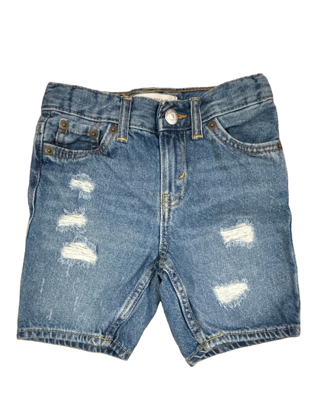 Levi's Kids Ripped Denim Shorts - Blue